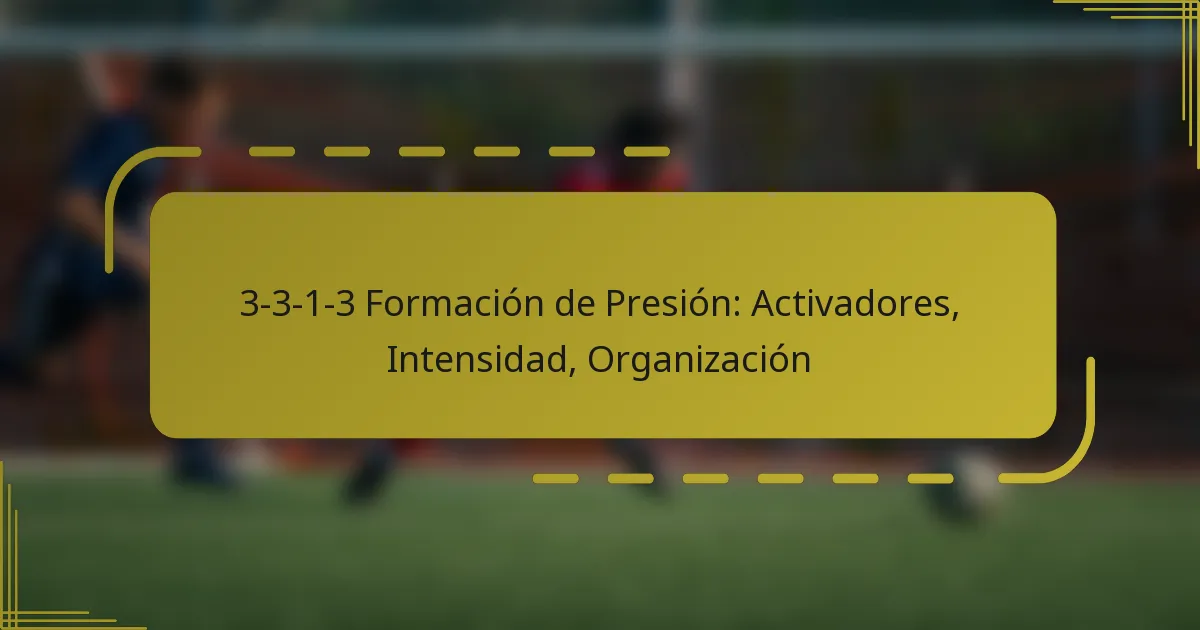 3-3-1-3 Formación de Presión: Activadores, Intensidad, Organización