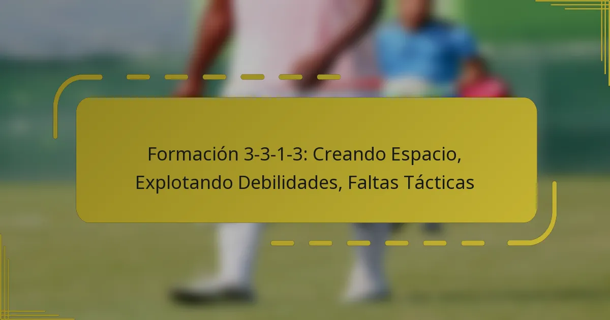 Formación 3-3-1-3: Creando Espacio, Explotando Debilidades, Faltas Tácticas