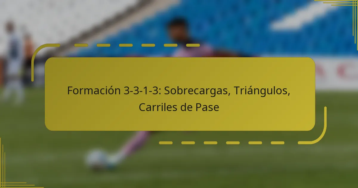 Formación 3-3-1-3: Sobrecargas, Triángulos, Carriles de Pase